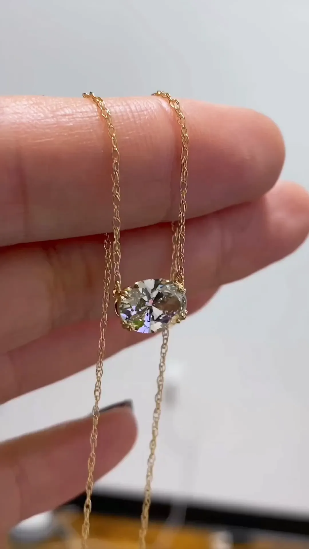 3.0Ct Exquisite Yellow Gold Oval Cut Pendant Necklace For Women In Sterling Silver