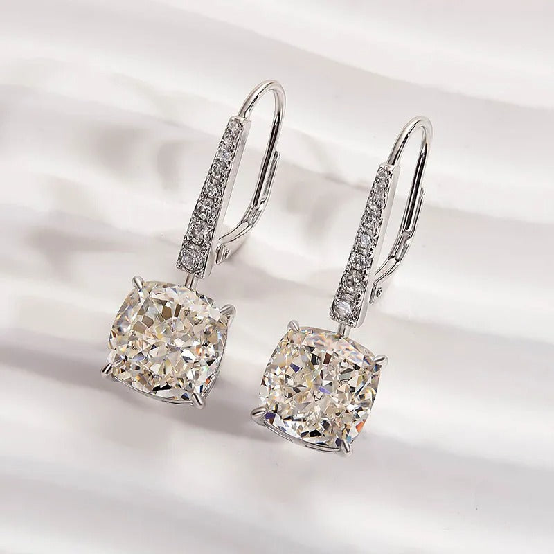 5.5Ct Exquisite Cushion Cut Women's Earrings In Sterling Silver
