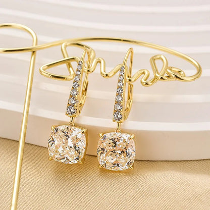 5.5Ct Exquisite Cushion Cut Women's Earrings In Sterling Silver