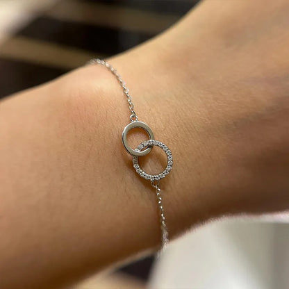 Moissanite Round Cut Bracelet In Sterling Silver