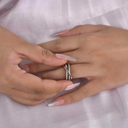 Precious Three Layer Cross Wedding Band