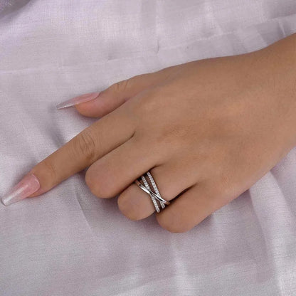 Precious Three Layer Cross Wedding Band