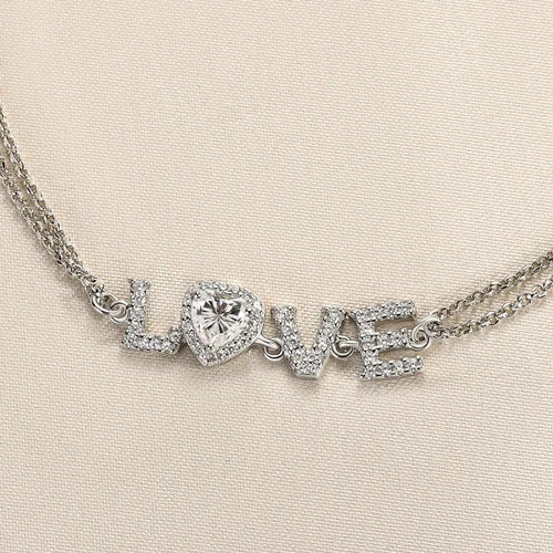 Moissanite Heart-shaped Round Cut Bracelet