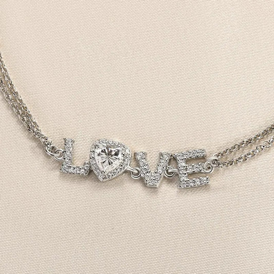 Moissanite Heart-shaped Round Cut Bracelet
