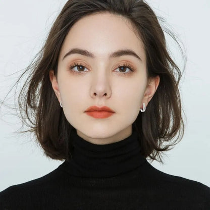 1.0Ct Moissanite Noble U-shaped Round Cut Earrings