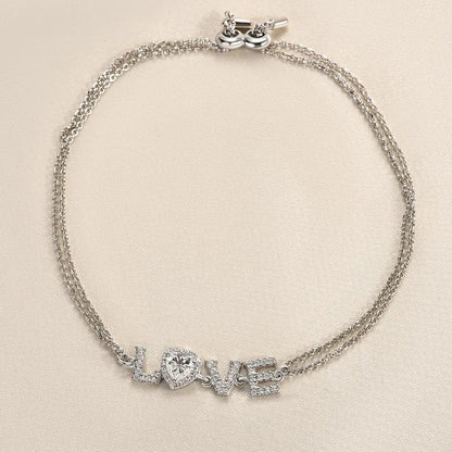 Moissanite Heart-shaped Round Cut Bracelet