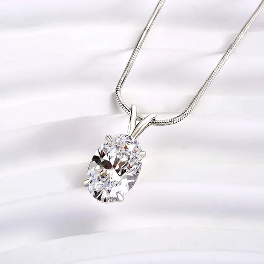 3.0 Ct Exquisite Oval Cut Pendant Necklace