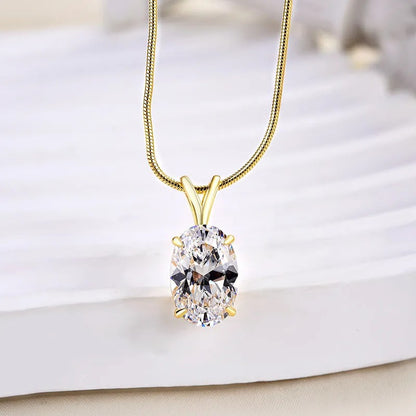 3.0 Ct Exquisite Oval Cut Pendant Necklace
