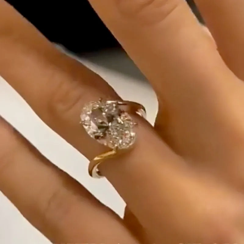 4.5Ct Oval Cut Unique Engagement Ring Travel Rings In Sterling Silver