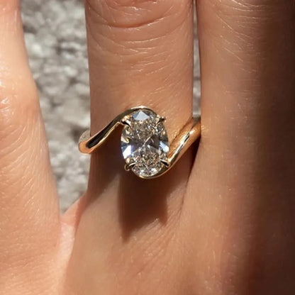 4.5Ct Oval Cut Unique Engagement Ring Travel Rings In Sterling Silver