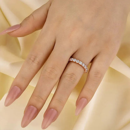 Eternity Round Cut Simulated Diamond Women's Wedding Band In Sterling Silver